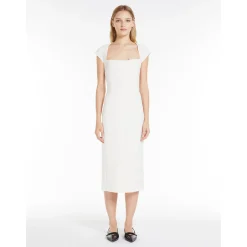Sale Abito Aderente in Cady / Bianco Donna Abiti