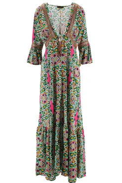 Outlet Abito Caftano con Fantasia / Donna Abiti