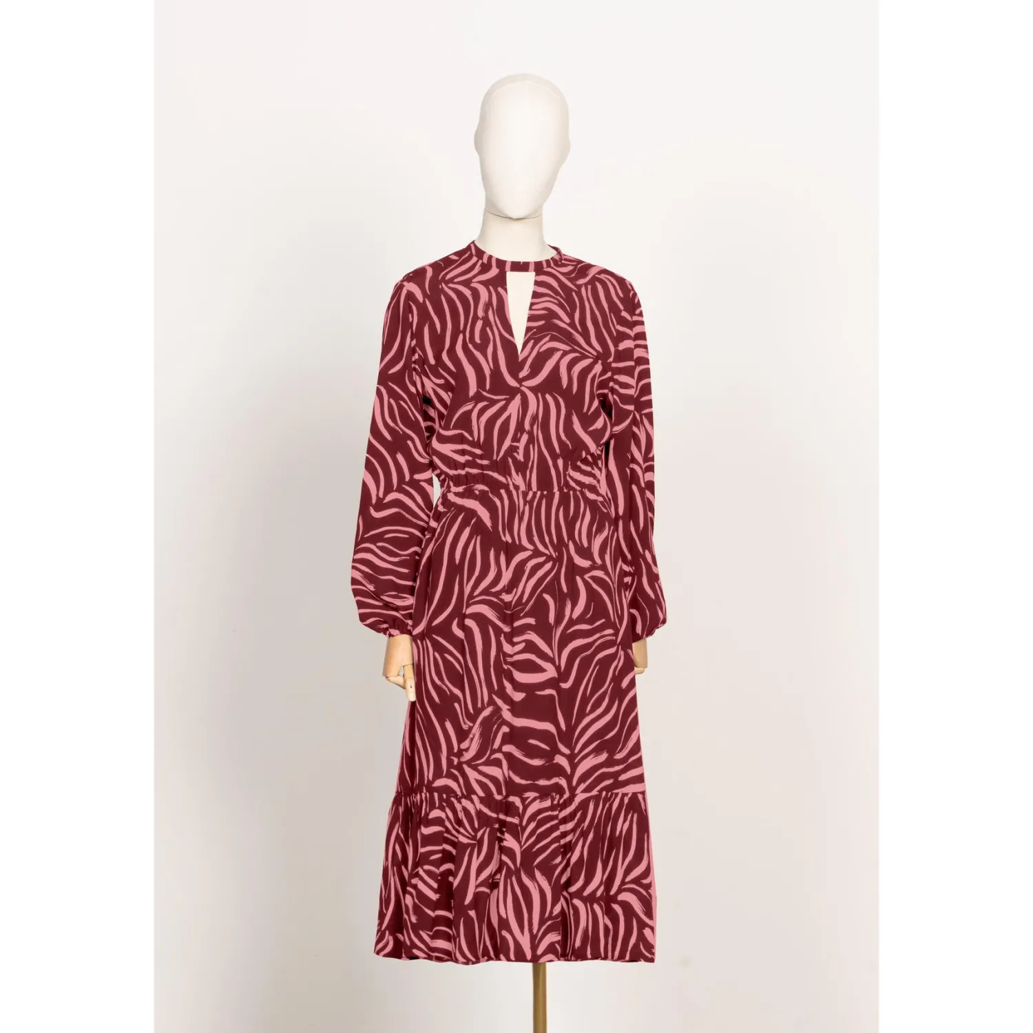 Discount Abito in Crepe di Viscosa / Bordeaux Donna Abiti