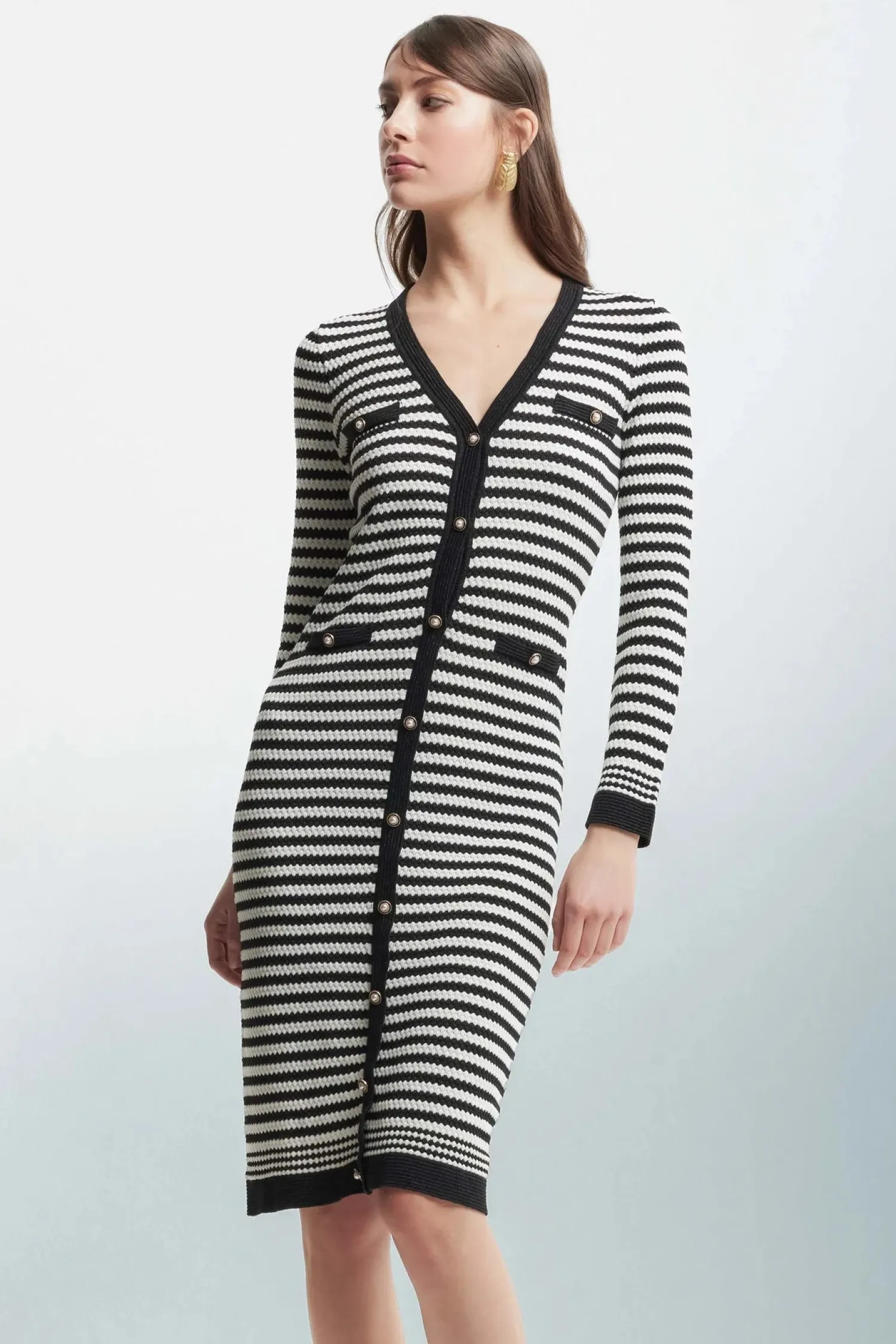 New Abito in Maglia con Fantasia a Righe / Donna Abiti