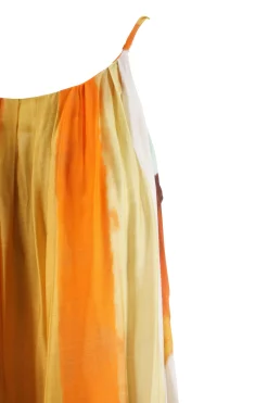 Outlet Abito Lungo a Fantasia con Scollo Americano / Donna Abiti