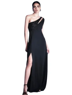 Online Abito Lungo Elegante con Inserti Paillettes / Donna Abiti
