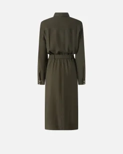 Hot Abito Midi Chemisier con Cintura / Donna Abiti
