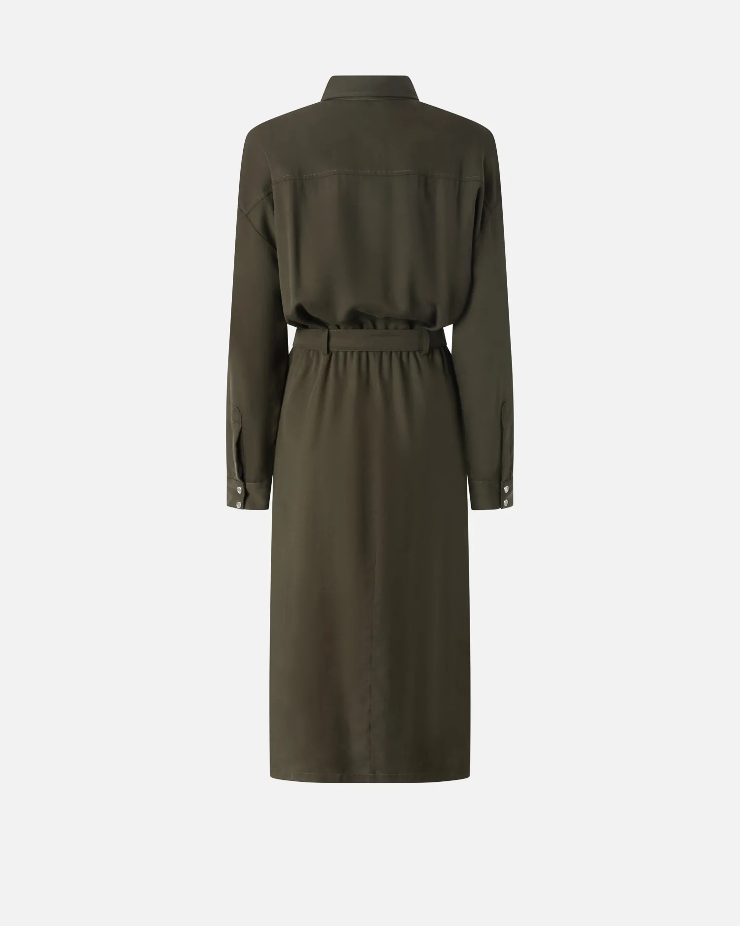 Hot Abito Midi Chemisier con Cintura / Donna Abiti