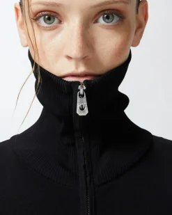 Best Abito Midi in Maglia con Collo Alto con Zip / Donna Abiti