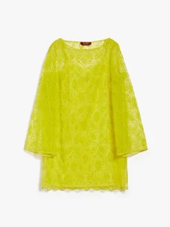 Outlet Abito Mini in Organza Ricamata / Giallo Donna Abiti