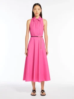 Outlet Abito Polo in Popeline di Cotone / Fucsia Donna Abiti