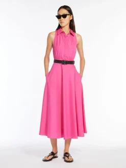 Outlet Abito Polo in Popeline di Cotone / Fucsia Donna Abiti