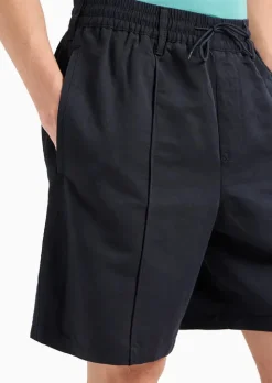 Hot Bermuda a Vita Elastica in Twill Misto Lino / Uomo Pantaloncini