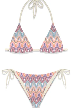 New Bikini con Triangolo e Slip con Lacci / Donna Costumi Da Bagno