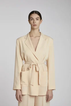 Clearance Blazer Fluido con Allacciatura e Cintura / Donna Giacche