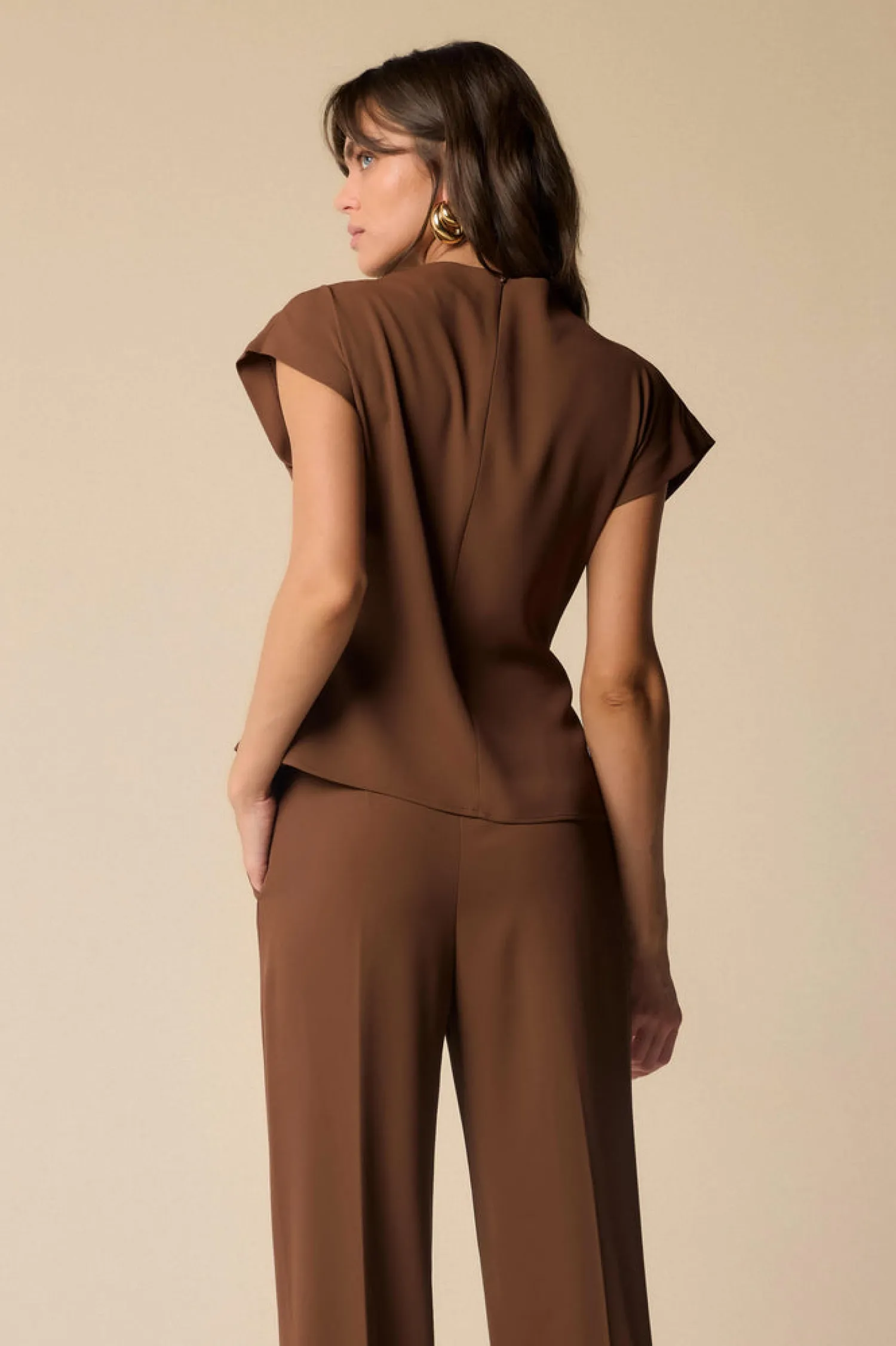Blusa con Drappeggio e Bottone / Donna Bluse