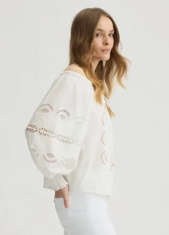 Online Blusa in Cotone con Ricami / Donna Abiti