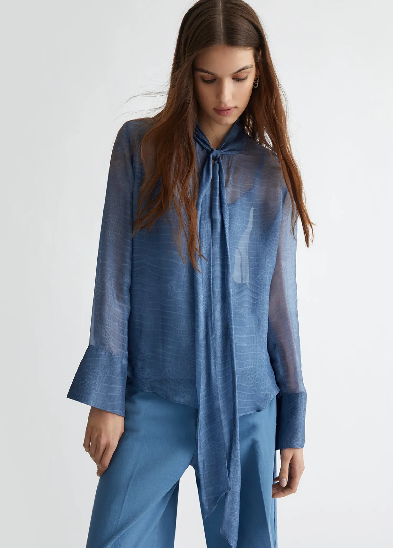 Online Blusa in Misto Seta Stampata / Donna Bluse