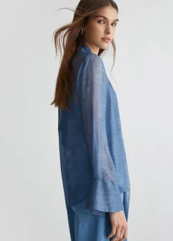 Online Blusa in Misto Seta Stampata / Donna Bluse