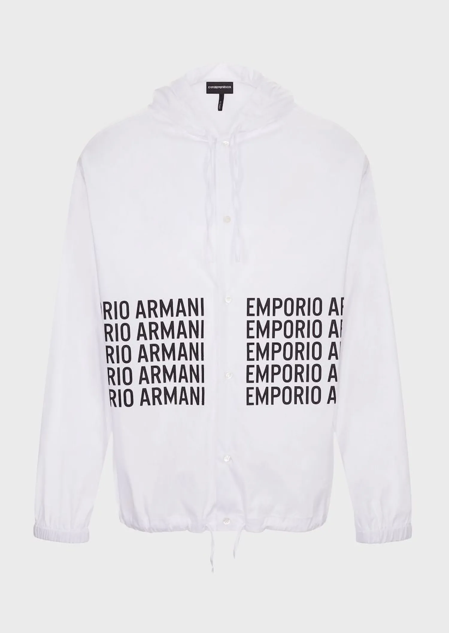 Hot Blusa in popeline con stampa logo e cappuccio / Uomo Camicie