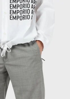 Hot Blusa in popeline con stampa logo e cappuccio / Uomo Camicie