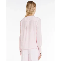 New Blusa Incrociata in Crepe de Chine / Rosa Donna Camicie