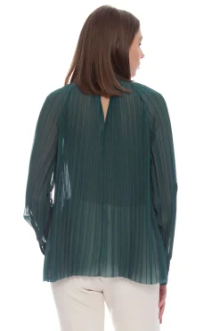 Clearance Blusa Plissettata a Maniche Lunghe / Donna Bluse
