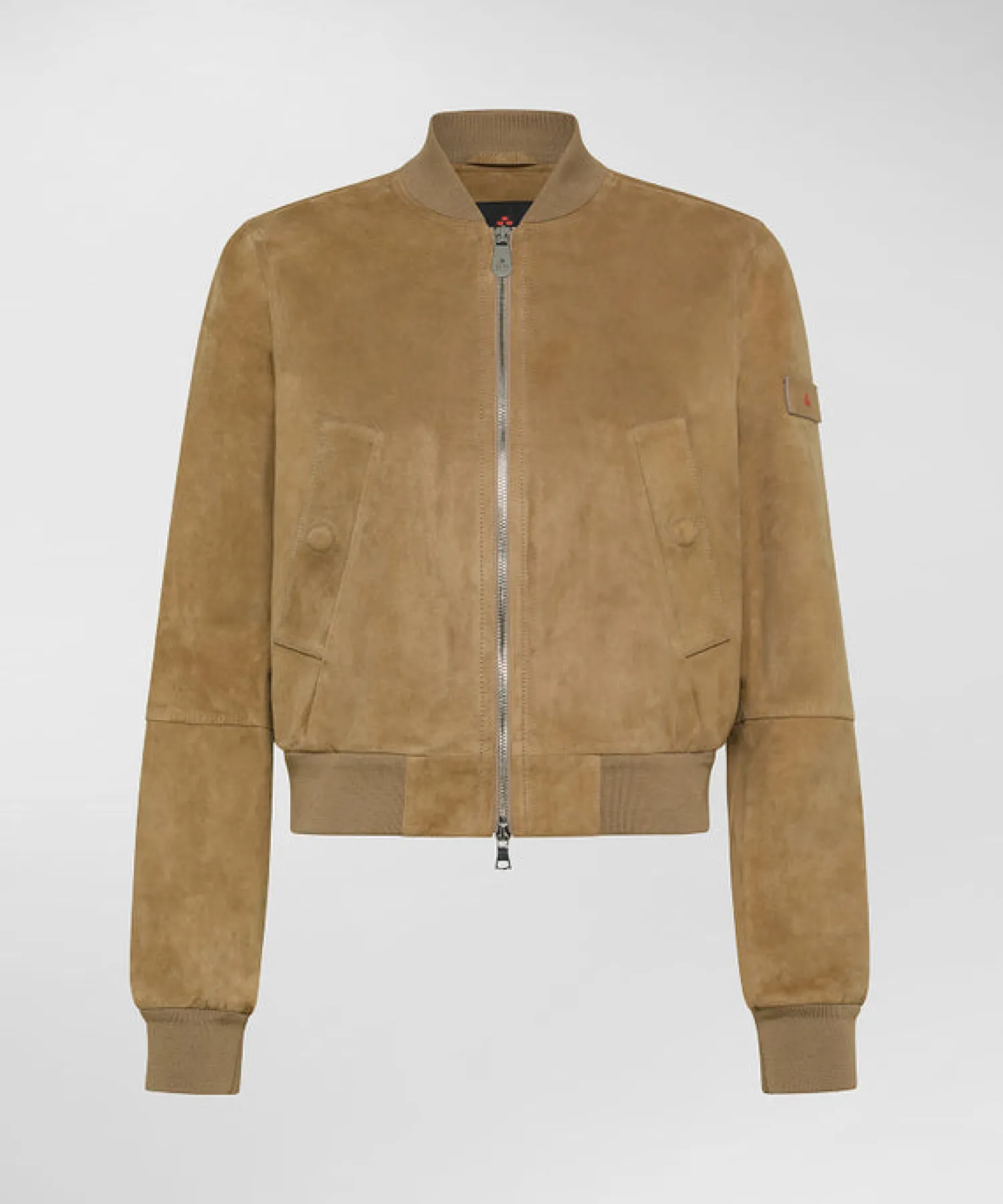 Bomber Corto in Pelle Scamosciata / Beige Donna Giubbini