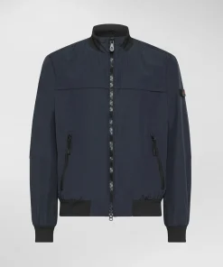 Online Bomber in Nylon / Blu Uomo Giubbotti