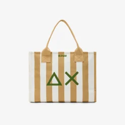 Discount Borsa Grande in Canvas Stampato con Logo / Donna Borse A Spalla