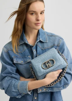 Online Borsa Piccola LaPuffy in Denim con Strass / Donna Borse A Tracolla|Denim
