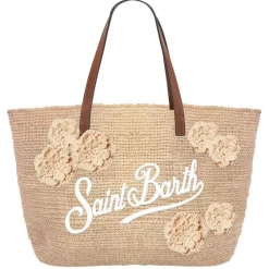 Outlet Borsa Rafia City con Manici in Pelle / Donna Borse A Tracolla