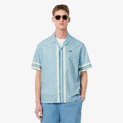 Best Camicia a Mezze Maniche con Stampa Monogramma / Uomo Camicie