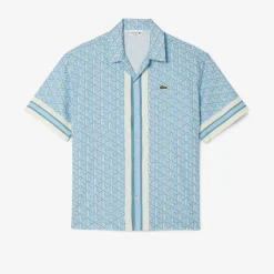 Best Camicia a Mezze Maniche con Stampa Monogramma / Uomo Camicie
