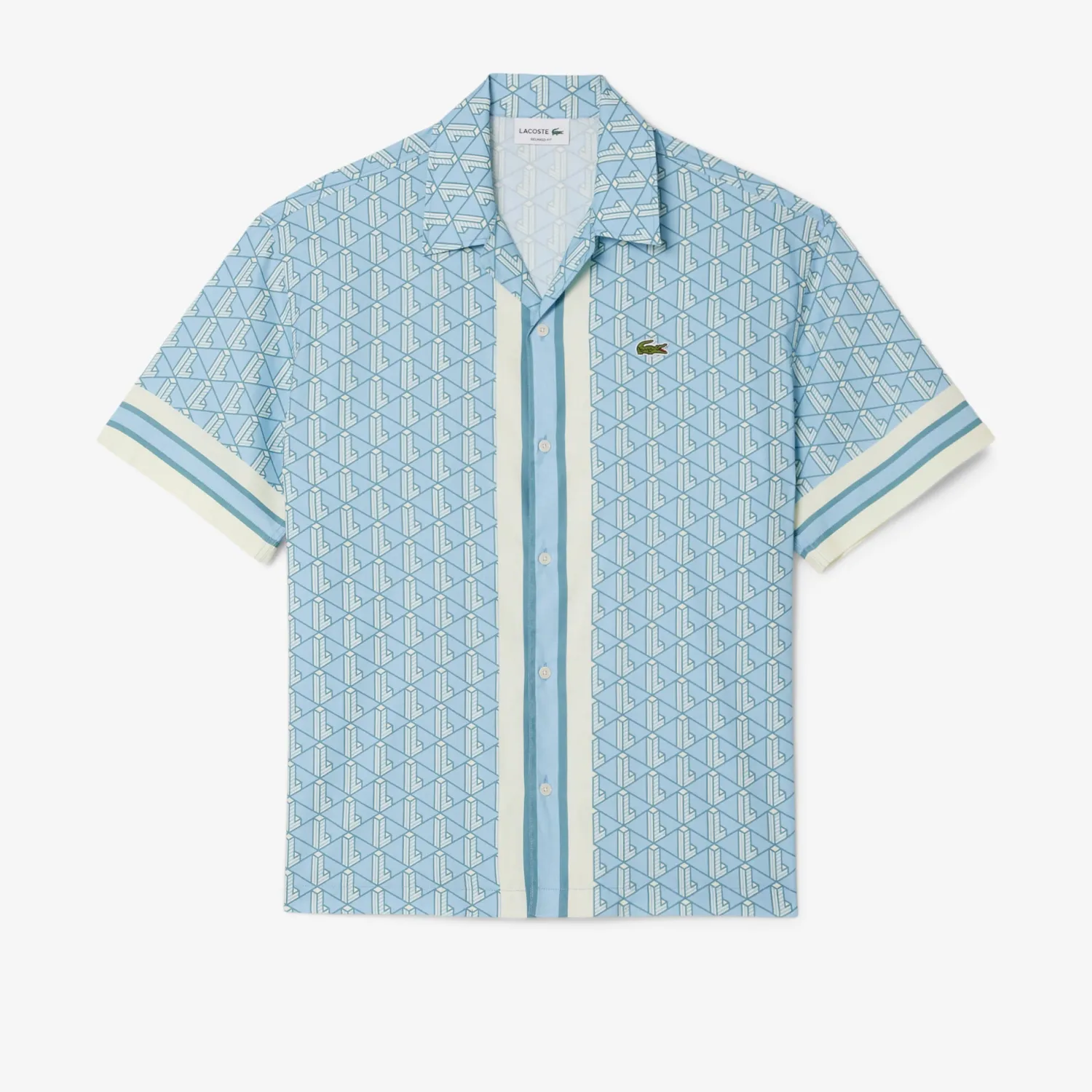 Best Camicia a Mezze Maniche con Stampa Monogramma / Uomo Camicie