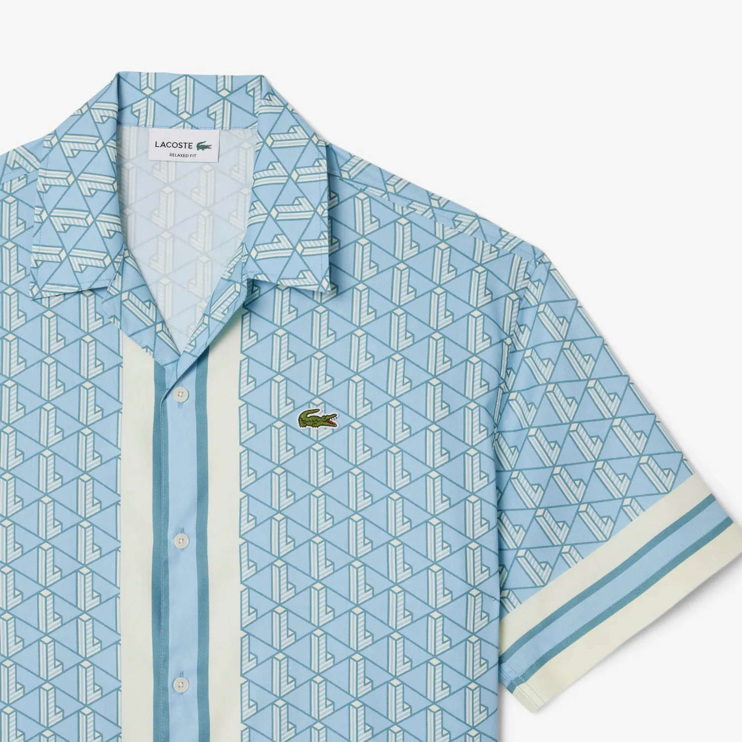 Best Camicia a Mezze Maniche con Stampa Monogramma / Uomo Camicie
