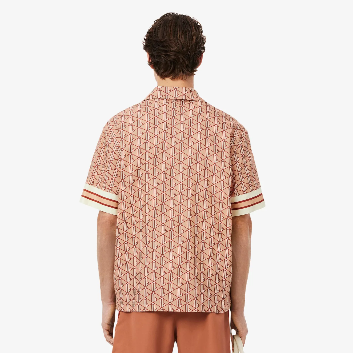 Outlet Camicia a Mezze Maniche con Stampa Monogramma / Uomo Camicie