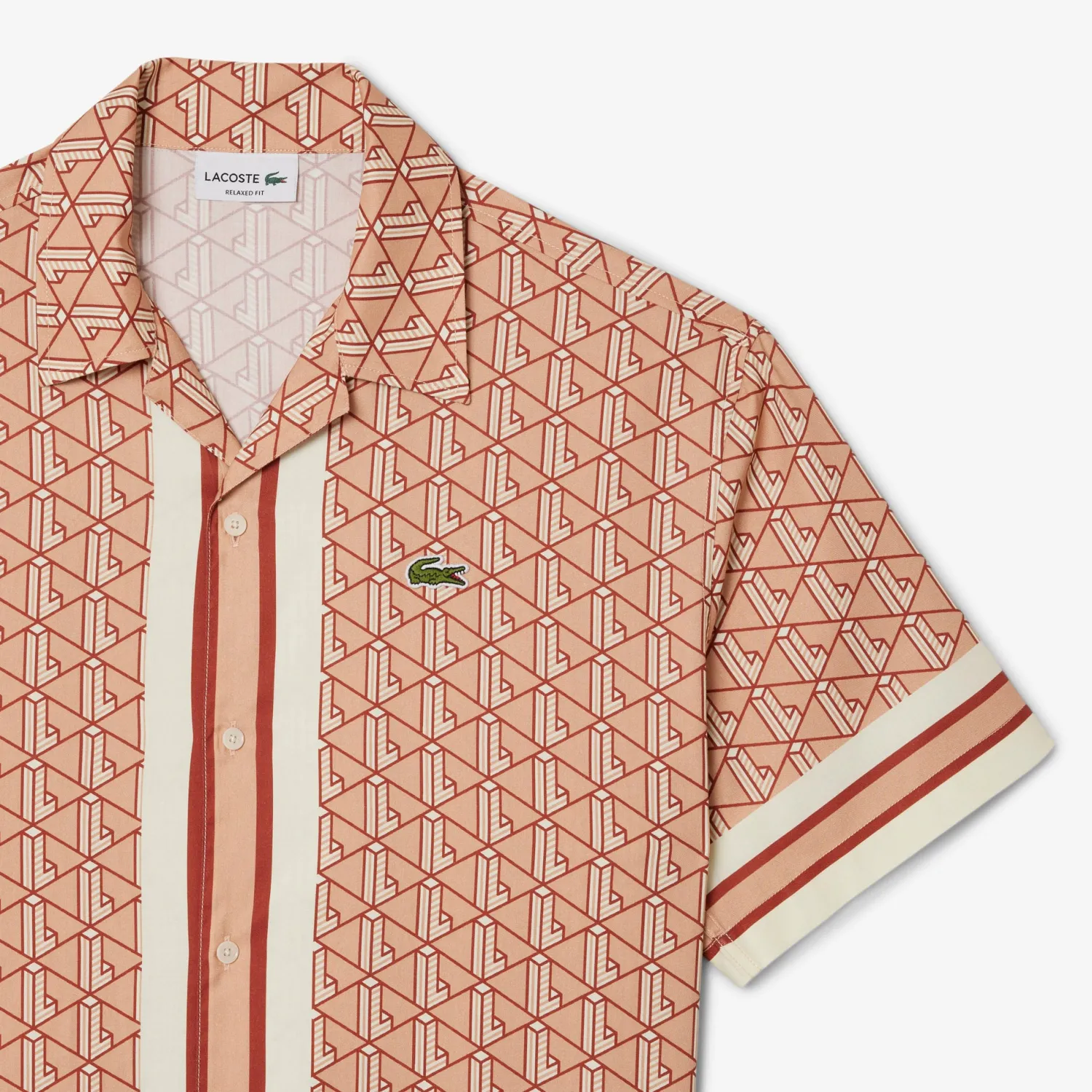 Outlet Camicia a Mezze Maniche con Stampa Monogramma / Uomo Camicie