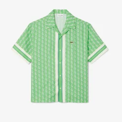 Camicia a Mezze Maniche con Stampa Monogramma / Uomo Camicie