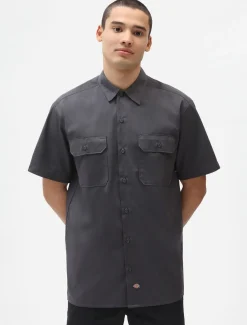 Sale Camicia a Mezze Maniche in Twill / Uomo Camicie