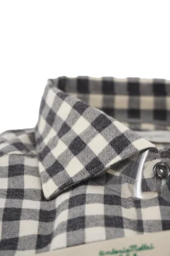 Outlet Camicia a Quadroni in Flanella / Grigio Uomo Camicie