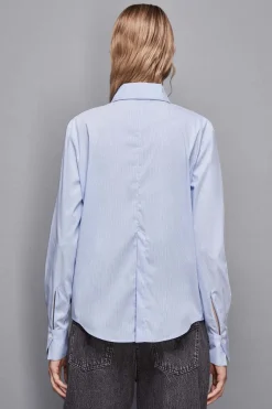 Hot Camicia a Righe con Spacco sul Retro / Donna Camicie