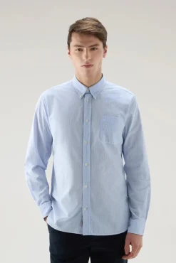 Sale Camicia a Righe in Misto Lino e Cotone / Uomo Camicie
