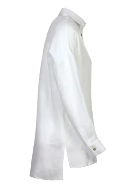Hot Camicia Ampia in Lino / Bianco Donna Camicie