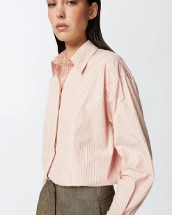Outlet Camicia Bidport Oversize in Popeline a Righe / Donna Camicie