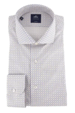 Online Camicia con Fantasia Tailor Fit / Bianco Uomo Camicie