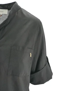 Clearance Camicia di Cotone con Risvolti sulle Maniche / Donna Camicie