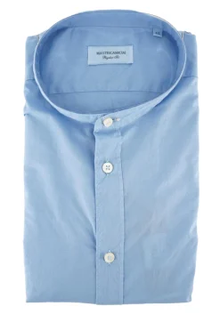 New Camicia in Cotone con Collo alla Coreana / Uomo Camicie