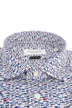 Online Camicia in Cotone con Fantasia / Celeste Uomo Camicie