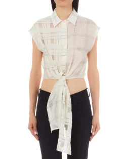 Outlet Camicia in Cotone con Nodo / Donna Camicie
