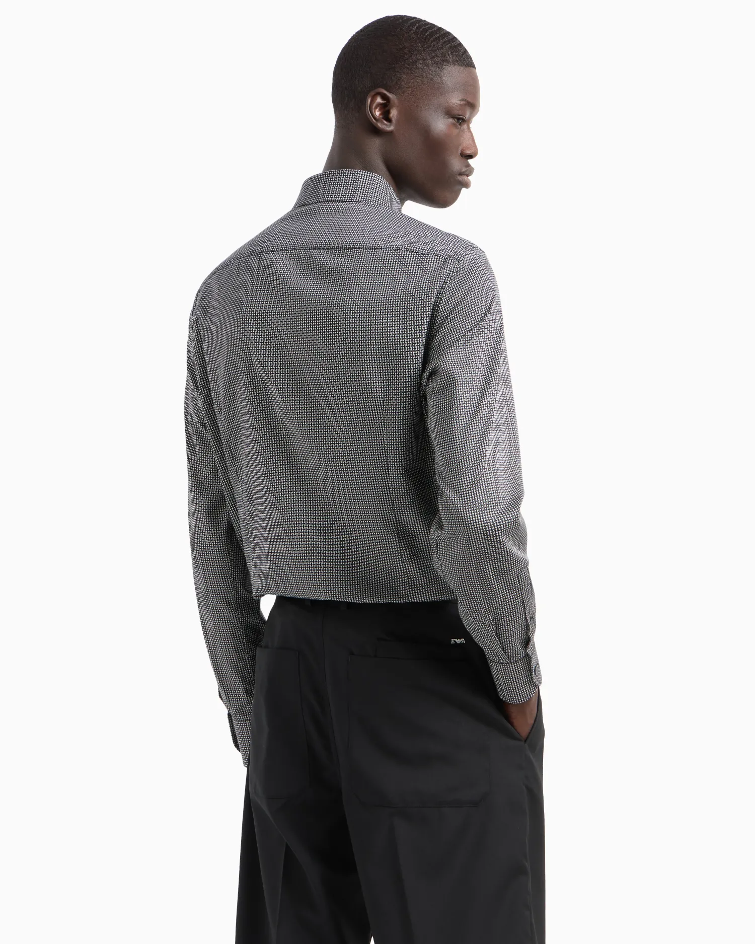 Clearance Camicia in Cotone Stretch con Pattern Stampato / Uomo Camicie