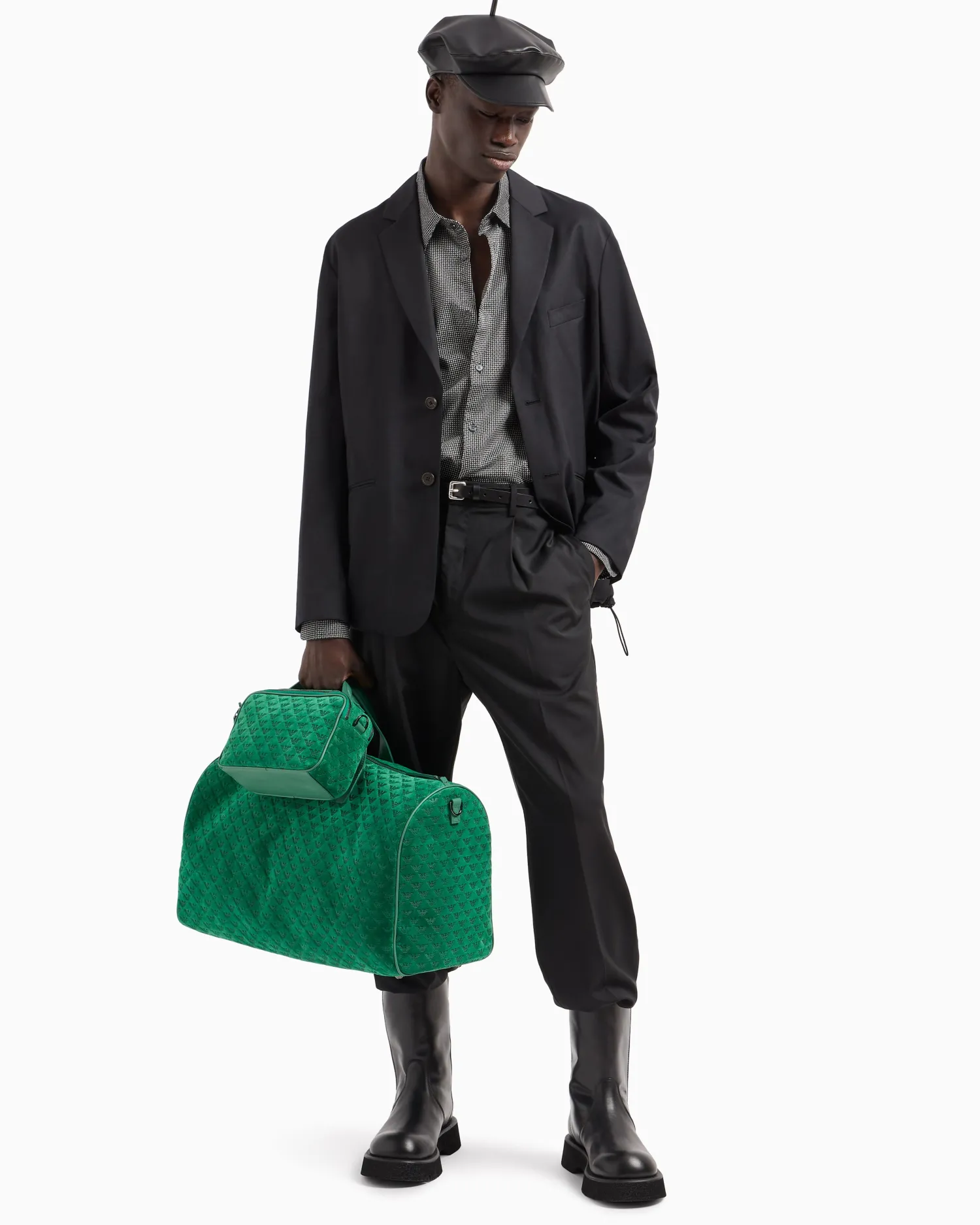 Clearance Camicia in Cotone Stretch con Pattern Stampato / Uomo Camicie