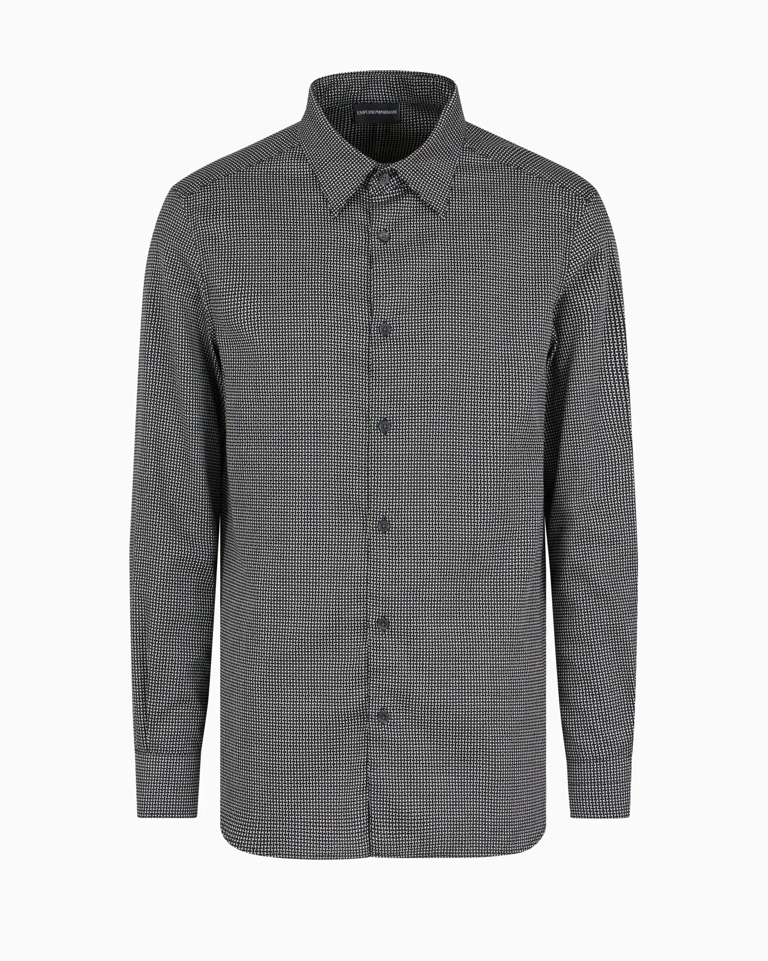 Clearance Camicia in Cotone Stretch con Pattern Stampato / Uomo Camicie