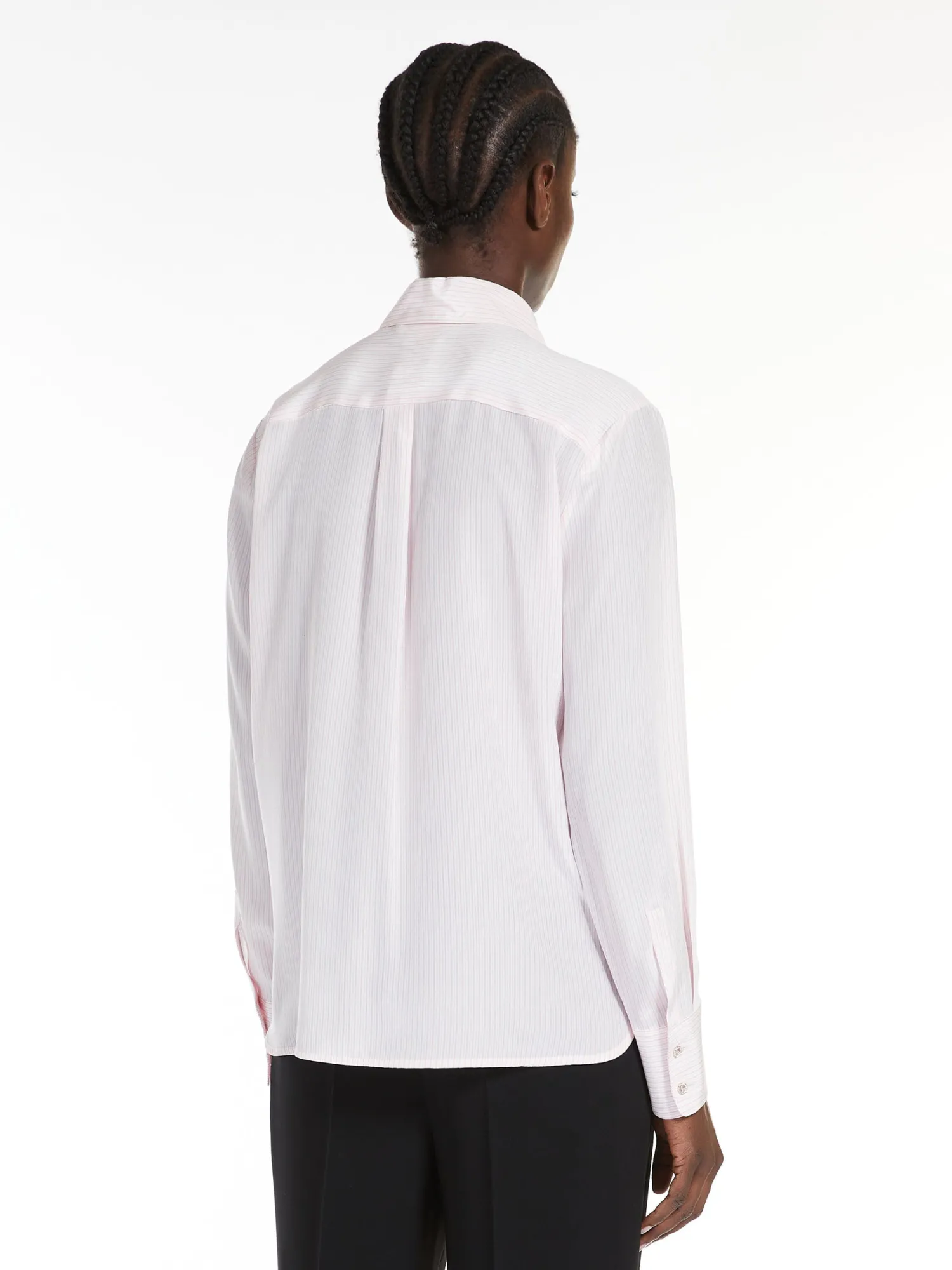 Online Camicia in Crepe de Chine a Righe / Rosa Donna Camicie